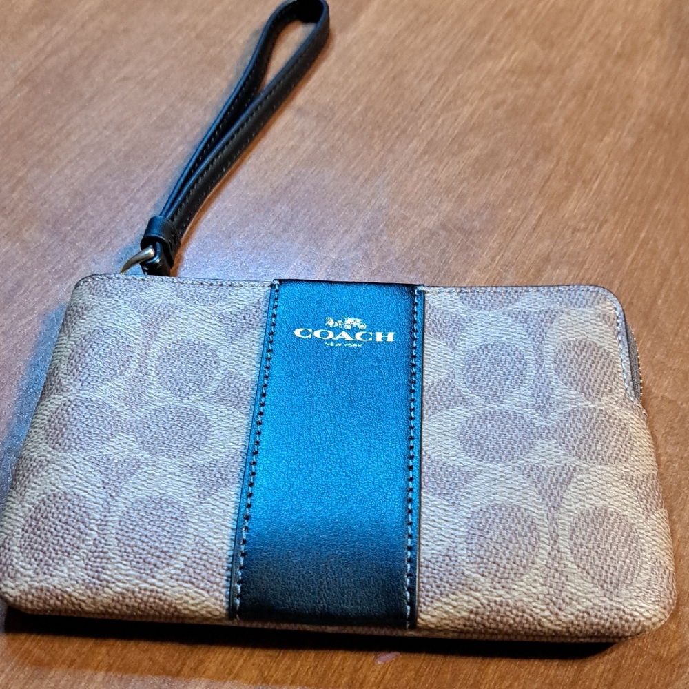 Coach Brown Wristlet 6.5 X 4.5